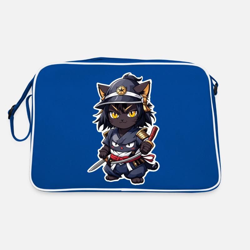 chat ninja - chaton samourai Sac Retro