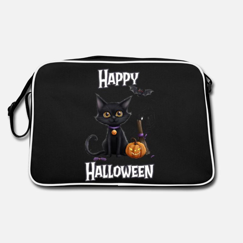 Halloween – Joyeux Halloween Chat Noir Mignon Sac Retro