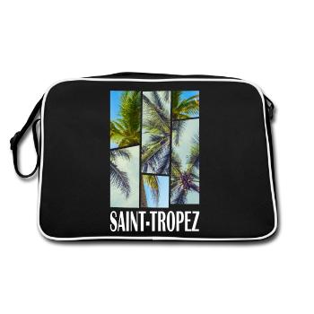 Saint-Tropez France Été Palmiers Plage - Sac Retro - noir/blanc - Dos