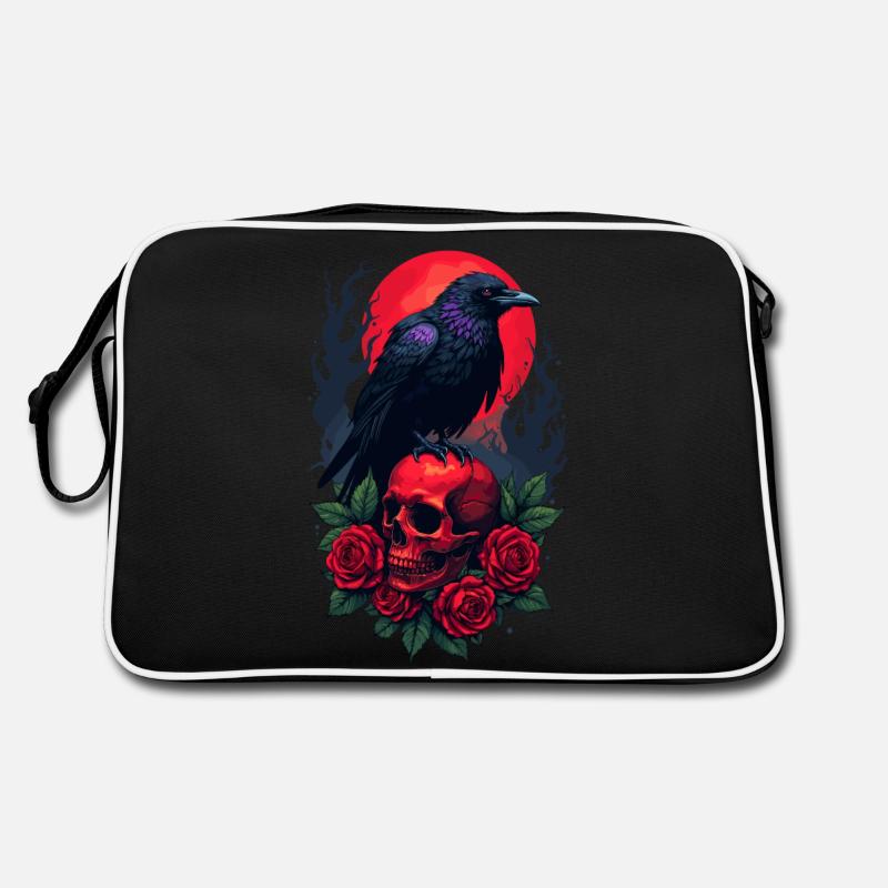 Majestätische Krähe Retro Tasche
