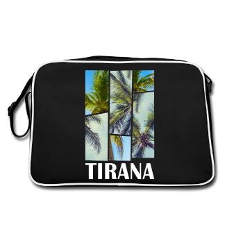 Tirana Tirane Albanie Été Palmiers Plage Mer - Sac Retro - noir/blanc - Dos