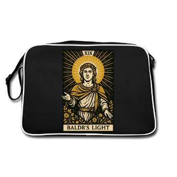 Baldr – Wikinger Tarot Sonnenkarte inspiriertes Design - Retro Tasche - Schwarz/Weiß - Hinten