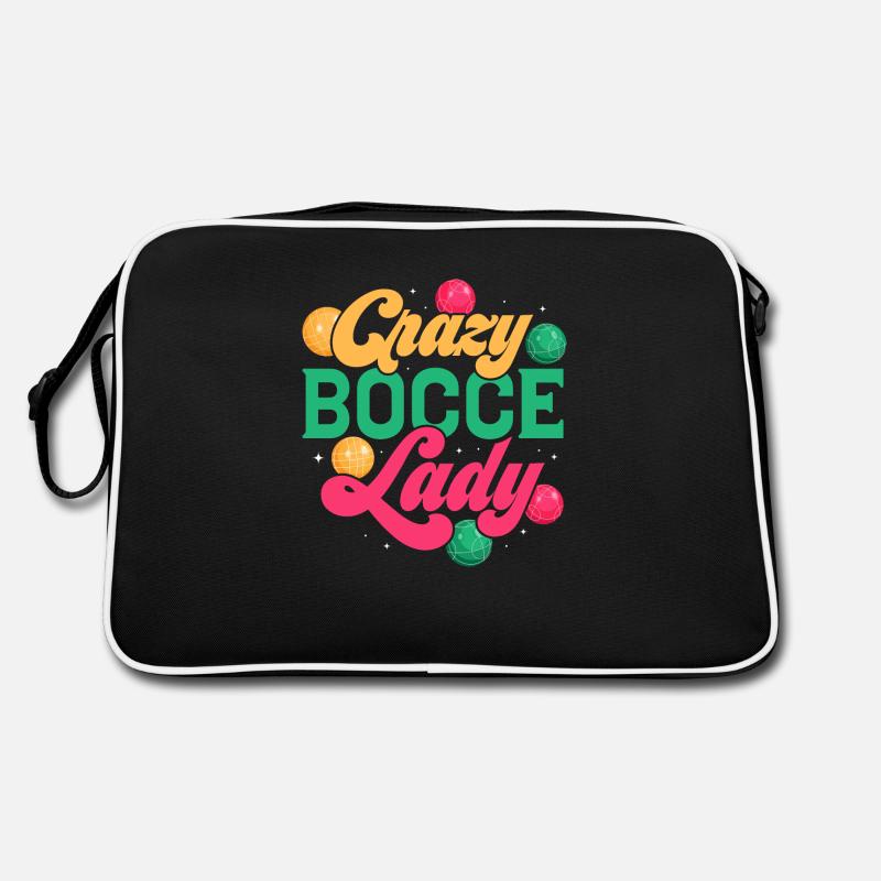 Crazy Bocce Lady Player Team Petangue Retro Tasche