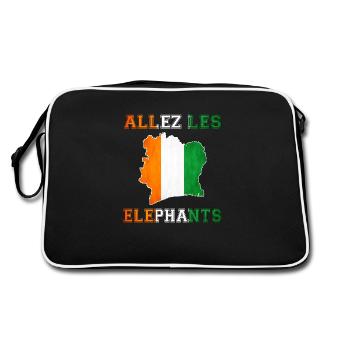 Allez Les Éléphant Maillot de Pied Côte d'Ivoire - Sac Retro - noir/blanc - Dos