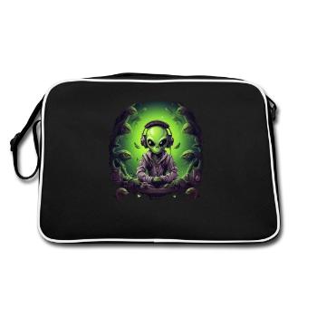 Alien Gift Gamer Gamer, Alien Creature - Retro Bag - black/white - Back