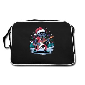 Loup Rock de Noël – Festif et Sauvage - Sac Retro - noir/blanc - Dos
