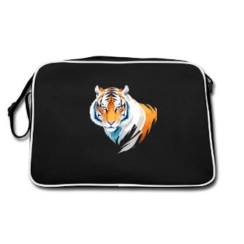 Art vectoriel du tigre avec illustration aux couleurs vives - Sac Retro - noir/blanc - Dos