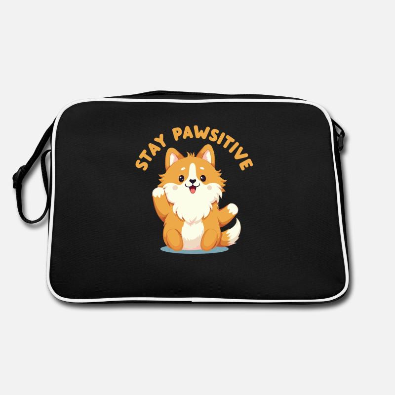 Stay Pawsitive - Retro Bag - black/white