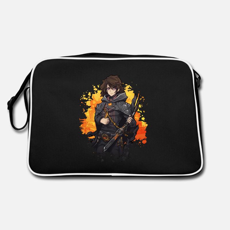 Fantasy RPG Game Anime Character - Chemise Anime - Sac Retro - noir/blanc