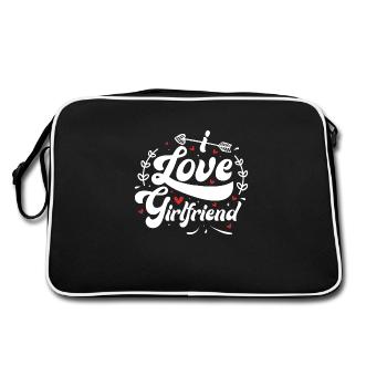 Ich liebe meine Freundin - Retro Tasche - Schwarz/Weiß - Hinten