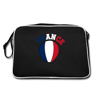 FRANCE drapeau et emblème de la France. Supporter - Sac Retro - noir/blanc - Dos