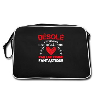 sorry this man is already taken - Retro Bag - black/white - Back