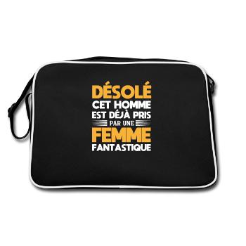 sorry this man is already taken - Retro Bag - black/white - Back