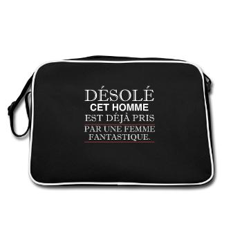 sorry this man is already taken - Retro Bag - black/white - Back