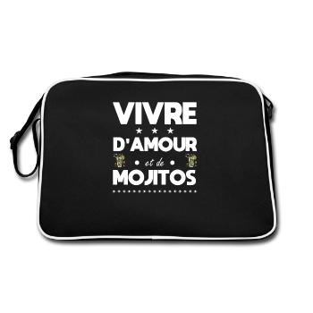 Vivre d'amour et de Mojitos - Sac Retro - noir/blanc - Dos