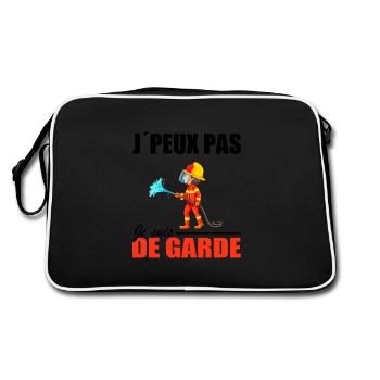 Pompier Shirt • Je suis de garde • Pompier Cadeau - Sac Retro - noir/blanc - Dos