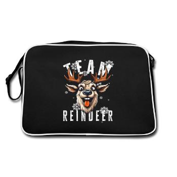 Weihnachtsmotiv Rentier Xmas Team Rentier - Retro Tasche - Schwarz/Weiß - Hinten