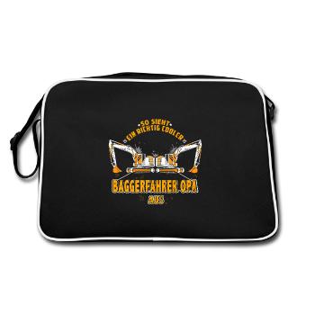Excavator Driver - Cool Excavator Driver Grandpa - Retro Bag - black/white - Back