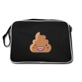 Sheisse caca Emoji Poo Mignon mignon cadeau enfant - Sac Retro - noir/blanc - Dos