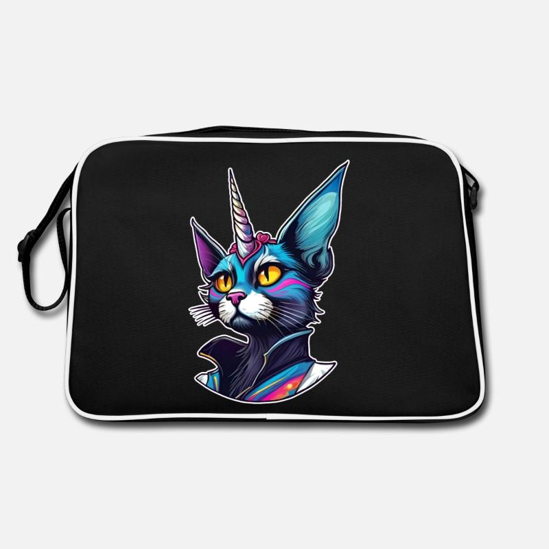 Motif Psychédélique Licorne Chat Sac Retro