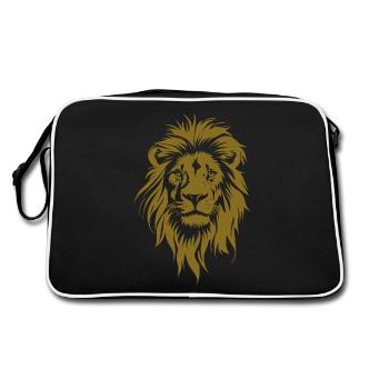 Golden Lion Face - Retro Bag - black/white - Back