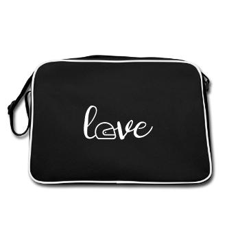 Motorradfahrerin Bikerin Geschenk Rockerbraut Helm - Retro Bag - black/white - Back