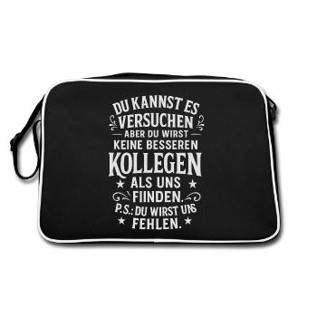 Adieu collègues changement d’emploi travail - Sac Retro - noir/blanc - Dos