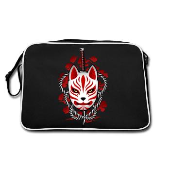 Japan Kitsune - Forest Demon Mask - Retro Bag - black/white - Back