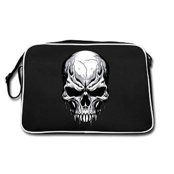 Crâne Noir Blanc Crâne Squelette Gothique - Sac Retro - noir/blanc - Dos