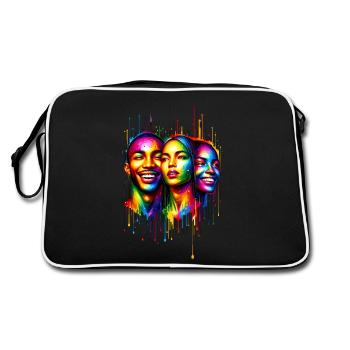 Cyber Vielfalt - Cyber Diversity - Retro Tasche - Schwarz/Weiß - Hinten