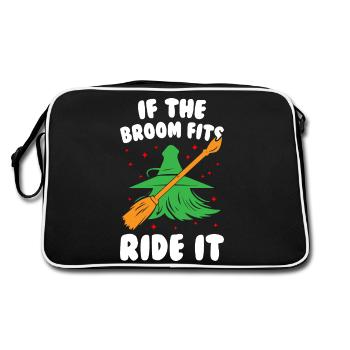 If The Broom Fits Ride It - Retro Bag - black/white - Back