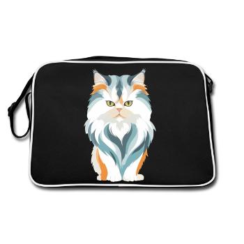 Art vectoriel de chat avec illustration aux couleurs vives - Sac Retro - noir/blanc - Dos