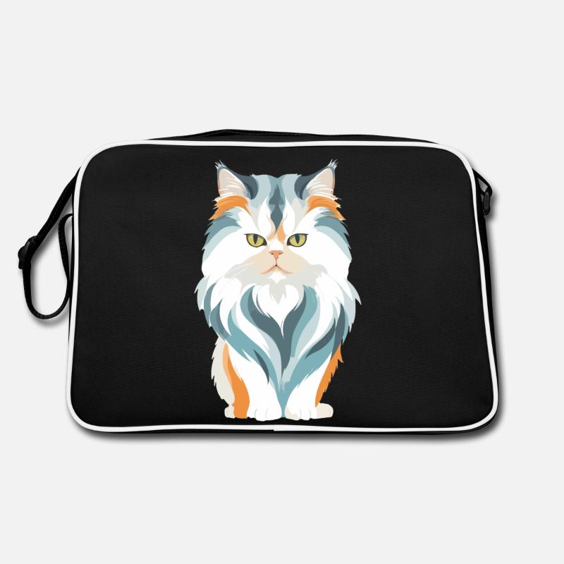 Cat Vector Art with Vibrant Colour Illustration Retro Bag