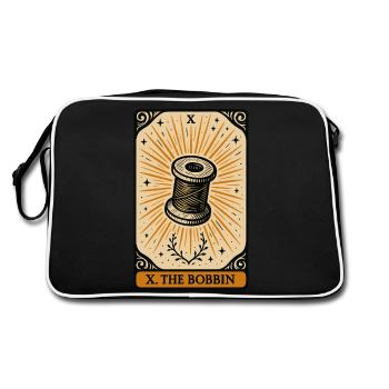 Bobbin of Fate Tarot Sewing - Retro Bag - black/white - Back