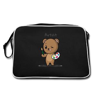 Künstler Süß - Retro Tasche - Schwarz/Weiß - Hinten