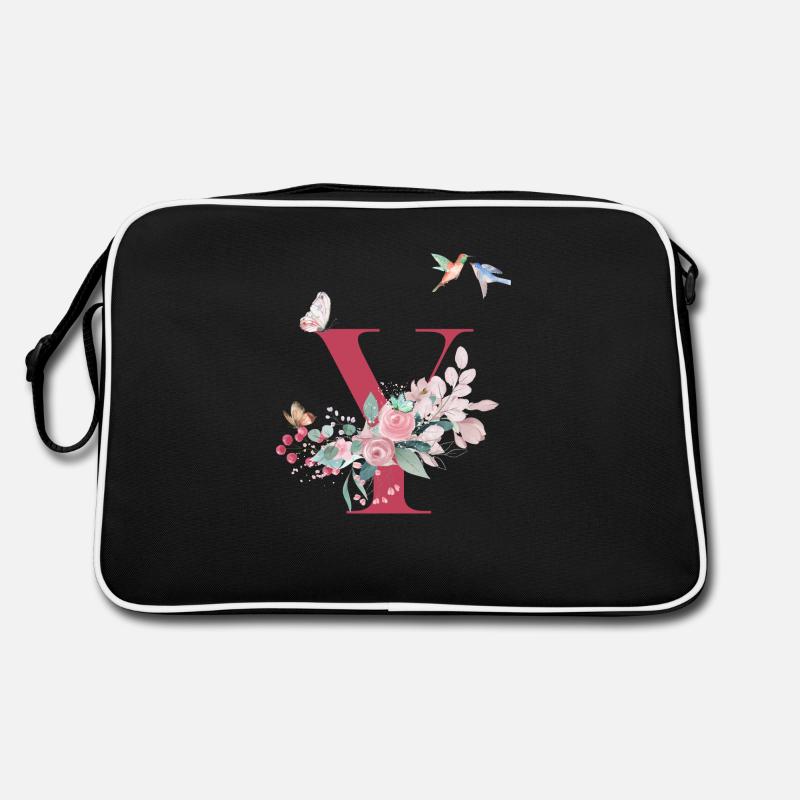 Buchstabe y floral - Geschenkidee Retro Tasche