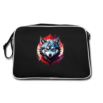 Wolf Tattoo - Retro Bag - black/white - Back