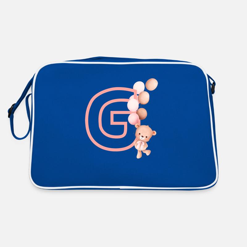 Buchstabe g rosa Bär Retro Tasche