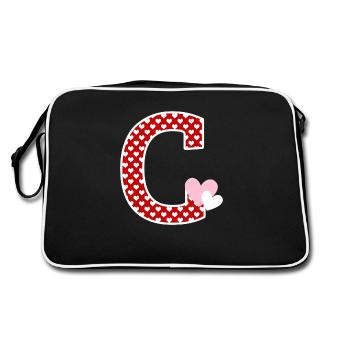 Lettre c cœur - Sac Retro - noir/blanc - Dos