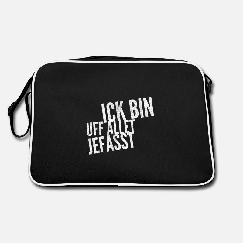 Ich bin auf alles gefasst geschenk - Retro Tasche - Schwarz/Weiß