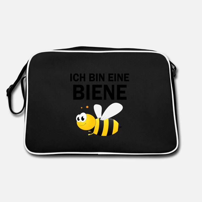 Ich Bin Eine Biene Geschenk Bienen Bienenflüsterer - Retro Tasche - Schwarz/Weiß