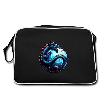 Art mystique du cercle du dragon bleu - Sac Retro - noir/blanc - Dos