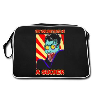 vampire horreur dessin animé humour une ventouse drôle design - Sac Retro - noir/blanc - Dos