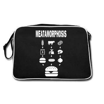MEATAMORPHOSIS – Chemise BBQ Burger sur vêtements foncés - Sac Retro - noir/blanc - Dos