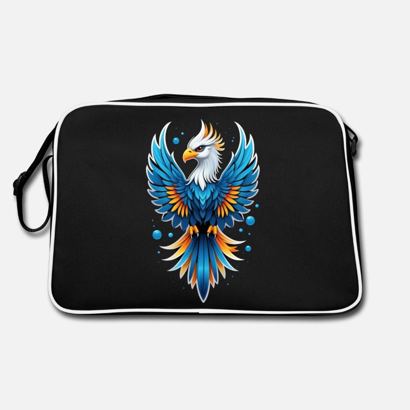 phenix - phoenix - oiseau de feu - Sac Retro - noir/blanc