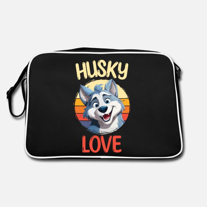 Husky Liebe Hund Schlittenhund Hunderasse Winter Retro Tasche