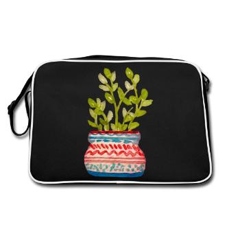 Plante en pot - Sac Retro - noir/blanc - Dos