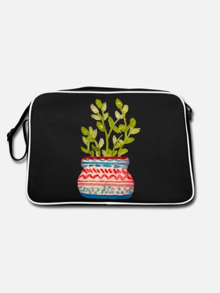 Plante en pot - Sac Retro - noir/blanc - Dos