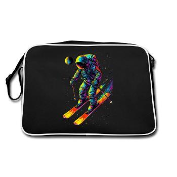 Spaceman on skis - Retro Bag - black/white - Back