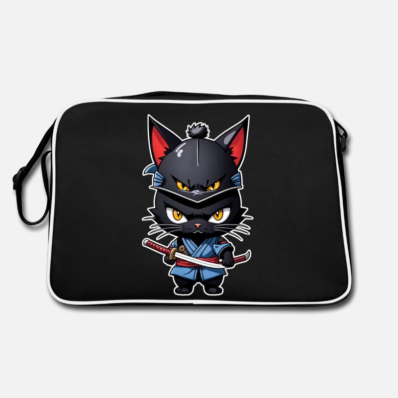 chat ninja - chaton samourai Sac Retro